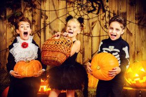 Kids dressed up for halloween